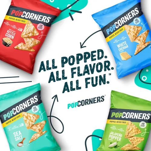 Miniatura 5 de PopCorners Chips de maíz reventado, cheddar blanco, 5 onzas