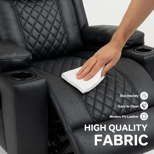 Miniatura 6 de Silla reclinable eléctrica para personas mayores con masaje por vibración y calefacción lumbar, sofá individual eléctrico de piel sintética