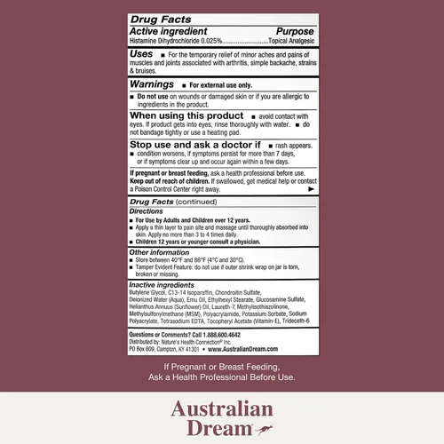 Miniatura 3 de Australian Dream Crema para aliviar el dolor de artritis, calmante y no grasosa, potente alivio del dolor tópico de la artritis, buena para dolores
