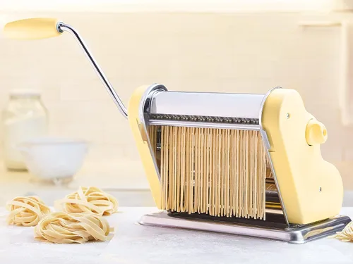 Miniatura 6 de PASTALINDA Máquina para hacer pasta Classic 200, rodillos de 7.9 in de ancho, 9 posiciones de grosor, 2 posiciones de corte, acero inoxidable
