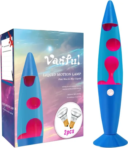 Miniatura 11 de Vanful Lámpara de movimiento de líquido naranja de 16 pulgadas para adultos y niños, lámpara de magma azul establece el ambiente para la decoración