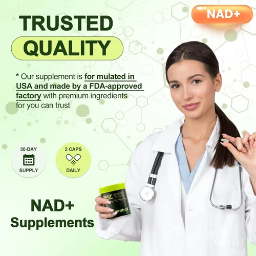 Miniatura 8 de Suplemento NAD, nicotinamida liposomal ribósido resveratrol 250 mg, alternativa a NMN, suplemento NAD de alta pureza para mujeres y hombres