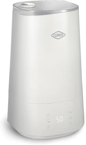 Clorox Humidificador de aire para dormitorio con luz LED UV para reducir gérmenes y bacterias, silencioso, tanque de agua de 4 litros para hasta 40