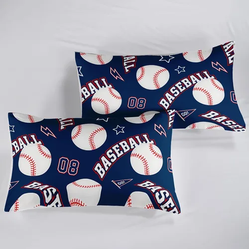 Miniatura 6 de QOOMO Sábanas de béisbol, sábanas deportivas para niños y adolescentes, bolsillo profundo de 16 pulgadas, juego de 4 piezas, tamaño individual