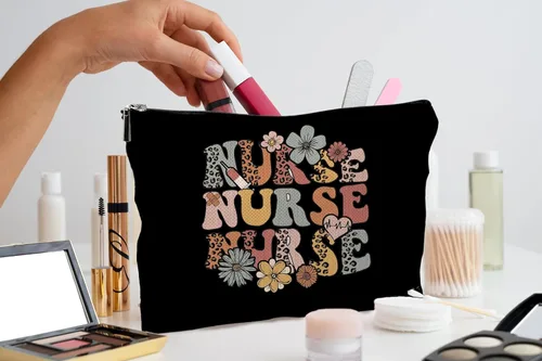 Miniatura 2 de Bolsas de enfermera para mujeres y estudiantes - Bolsas de cosméticos con cremallera B Style-enfermera-negro