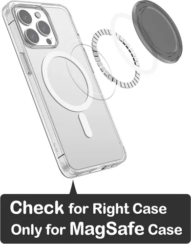 Miniatura 3 de metisinno Base magnética compatible con agarres de teléfono PopSocket y fundas MagSafe para iPhone, color negro translúcido