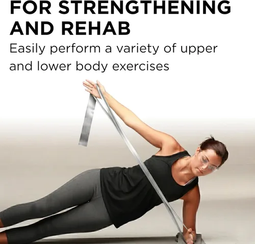 Miniatura 4 de THERABAND CLX Resistance Band with Loops, Fitness Band for Home Exercise and Full Body Workouts, Portable Gym Equipment Plata - Super Heavy