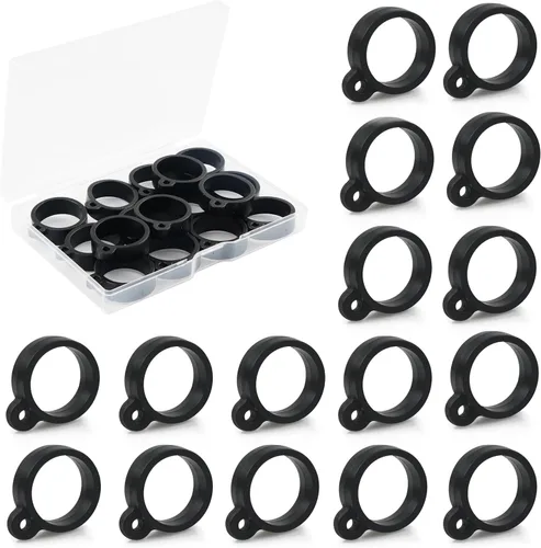 Miniatura 9 de Kit de gancho para caña de pescar, 16 piezas de señuelos de pesca, soporte de anzuelo de caña de pescar, anillos de goma elásticos para gusanos y 8