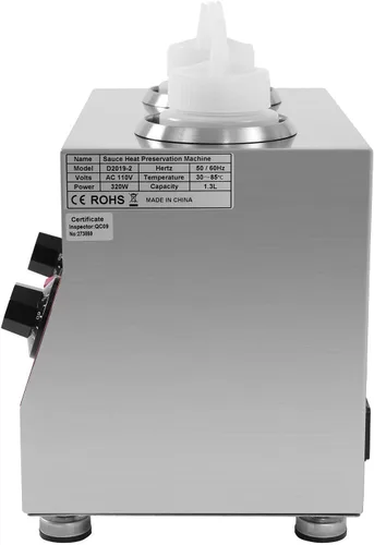 Miniatura 4 de Dispensador de calentador de dulce de azúcar caliente comercial de 320 W, 2 ollas, calentador eléctrico de salsa de queso, dispensador de queso