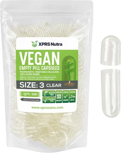 Miniatura 12 de XPRS Nutra Cápsulas Vacías Tamaño 3 - 100 Unidades Píldoras Veganas - Cápsulas de Píldoras Vacías Vegetarianas - Llenado de Cápsulas Vegetales DIY
