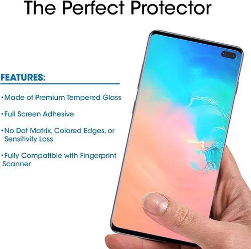 Miniatura 4 de amFilm Protector de pantalla Ultra Glass para Galaxy S10 Plus, vidrio templado, paquete de 2