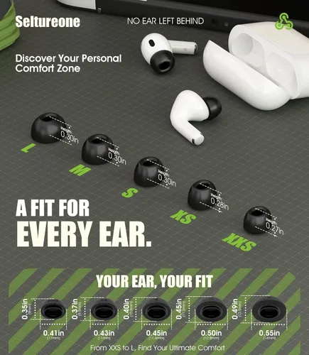Miniatura 3 de 5 pares para AirPods Pro 3 de repuesto de espuma viscoelástica con caja de almacenamiento, aislamiento de ruido mejorado, ultra cómodo, 5 tamaños
