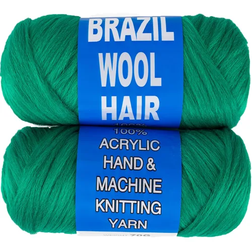 Miniatura 32 de 8 piezas de lana brasileña para trenzas, negro natural, cabello de lana brasileña para trenzar para mujeres, hilo para cabello para locs falsos