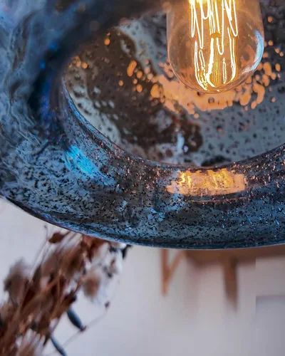 Miniatura 7 de Casamotion - Lámpara de techo colgante de cristal soplado a mano para isla de cocina, casa rural, comedor, zona de bar, fregadero, color mármol