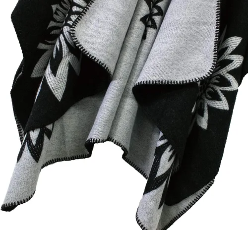 Miniatura 15 de Urban CoCo Poncho de colores para mujer, chal con frente abierto, color en bloques