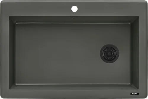 Ruvati RVG1033RN - Fregadero de cocina de cuarzo compuesto de granito de 33 x 22 pulgadas, montaje superior, color verde enebro Verde (Juniper Green)