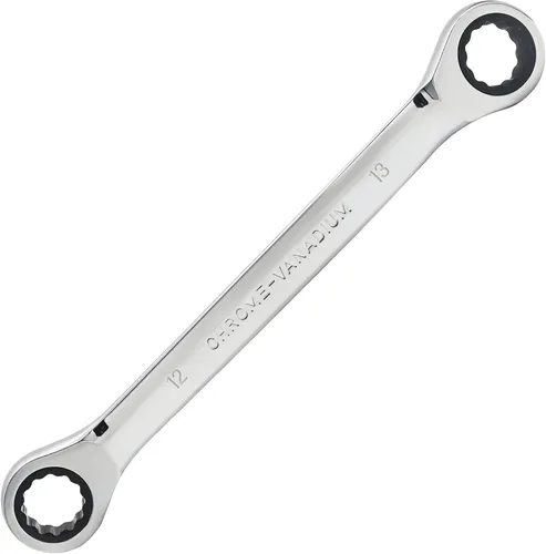 Miniatura 10 de Llave de trinquete de extremo de caja doble 0.472 in x 0.551 in métrica 72 dientes 12 puntos de trinquete herramientas de llave de engranaje