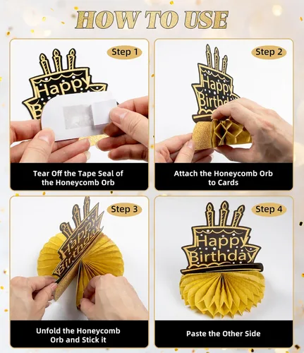 Miniatura 7 de 9 piezas de decoración de cumpleaños 70 para hombres y mujeres, centros de mesa de nido de abeja de feliz cumpleaños 70, decoración de mesa de 70