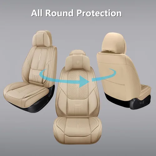 Miniatura 5 de NS YOLO Fundas de Asiento de Cuero de Cobertura Completa para Coches, SUV y Camiones, Protector de Asiento de Coche, Fundas de Asiento de Automóvil