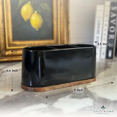 Miniatura 6 de DAILY RITMO® Soporte para cubiertos de encimera negro