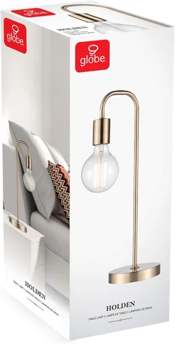 Miniatura 8 de GLOBE Electric 67433 Holden - Lámpara de mesa de 18 pulgadas, latón mate, moderna, mesita de noche, decoración de dormitorio, sala de estar, luz