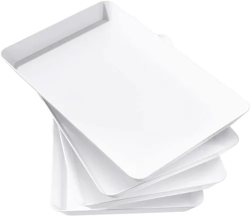 Miniatura 16 de Lifewit - 4 bandejas de servir para suministros de fiesta, plato de plástico reutilizable para servir alimentos para postres, aperitivos, frutas