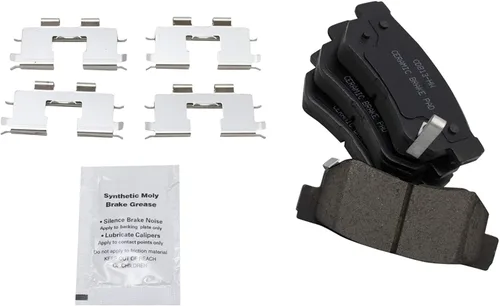 Miniatura 5 de TRQ Kit de pastillas de freno delanteras y traseras y rotores Kit de productos químicos de freno Pastillas de freno Rotor de freno de cerámica