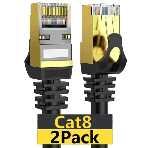 Miniatura 9 de Dacrown Cable Ethernet Cat 8 de 50 pies blindado, para interiores y exteriores, cable de red de alta velocidad y alta resistencia 26AWG, cable