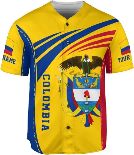 Miniatura 2 de Camiseta personalizada de béisbol de Colombia, camiseta de béisbol Colombia FLag Pride Camiseta Beisbol Colombiana