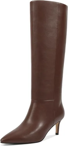 Miniatura 7 de wetkiss Botas altas hasta la rodilla para mujer, con tacón de gatito y diseño de punta puntiaguda, clásicas y sexys
