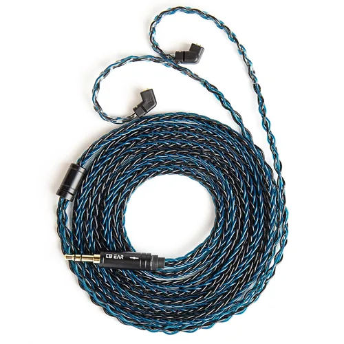 Miniatura 43 de H HIFIHEAR Cable de repuesto mejorado para auriculares, 8 núcleos, cable de cobre chapado en plata con cable IEM de 2 pines de 0.031 in para UM3X