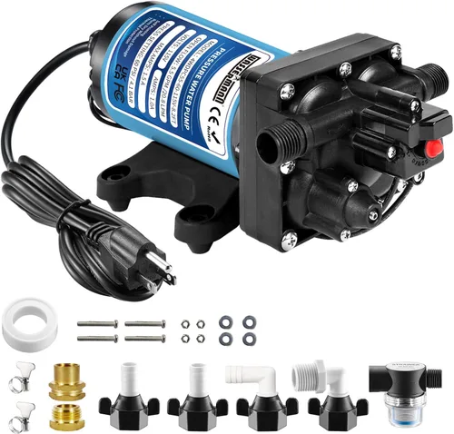 Miniatura 9 de WASSERMANN 115V AC Water Diaphragm Pump,4.5GPM 55PSI 1/2" NPSM with 8.2ft Power Cord & Plug,Self-Priming Fresh Water Pressure Booster Pump,Pressure