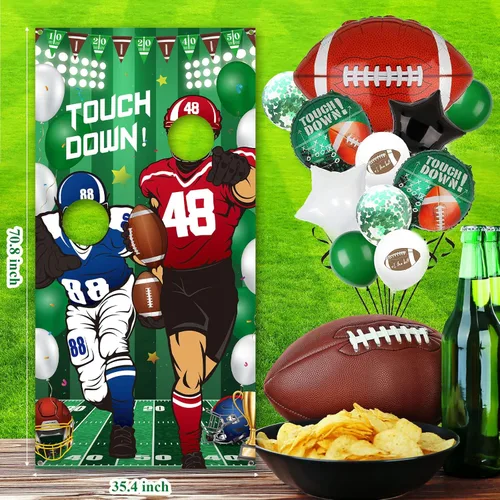 Miniatura 2 de Decoraciones de fiesta de fútbol, pancarta de fotos de fútbol, telón de fondo de fútbol para fiesta, cubierta de puerta de fotos, marco de fotos