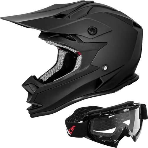 Miniatura 10 de VCAN VX38 Casco para adultos ATV Motocross todoterreno, bicicleta de tierra, motocicleta de descenso con gafa, aprobado por