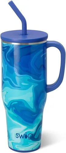 Miniatura 24 de Swig Life - Taza Mega de 40 onzas, Taza de 40 oz con asa y pajita, apta para portavasos, apta para lavavajillas, taza aislante extra grande
