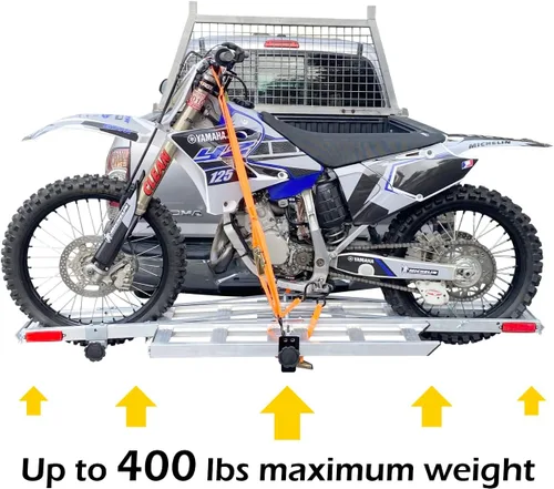 Miniatura 5 de MaxxHaul 50711 Portamotocicletas de Aluminio – Soporte de Enganche para Motocicleta de Cross con Rampa de Carga, Capacidad de 400 lb, Se Adapta a