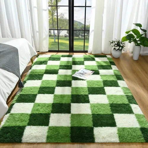 Miniatura 10 de Alfombra de área púrpura y azul de 6x9, alfombras grandes para sala de estar y dormitorio, alfombra mullida y linda, alfombras modernas