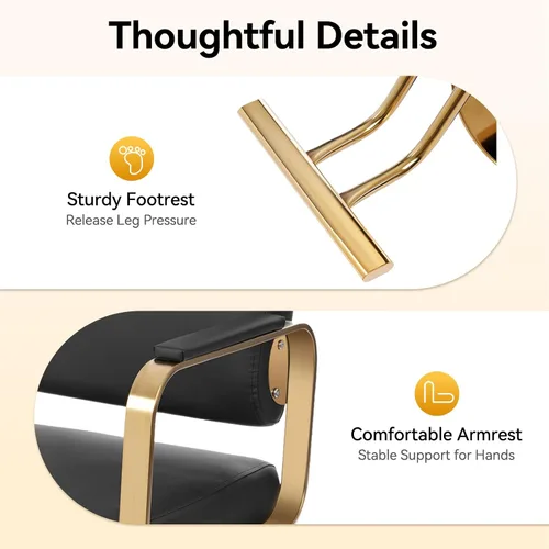 Miniatura 8 de Silla de salón para estilista, silla de peluquería hidráulica con giro de 360°, silla de estilo ajustable en altura para peluquería, salón de Negro