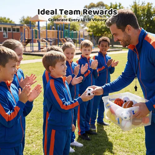 Miniatura 5 de MCPINKY 6 bolas de espuma para el estrés, 2.5 pulgadas, mini pelotas deportivas para apretar, baloncesto, fútbol, fútbol, tenis, voleibol, juguetes