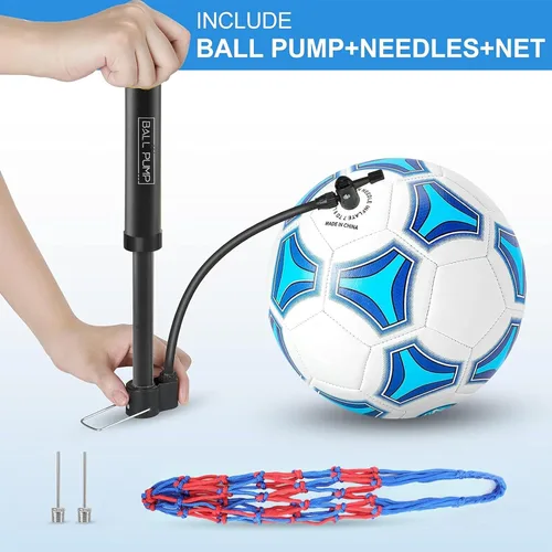 Miniatura 6 de STEEFAN Balón de Fútbol Tamaño 3/4/5 para Niños Juego al Aire Libre, Balón de Fútbol que Cambia de Color con Red de Transporte, Balón