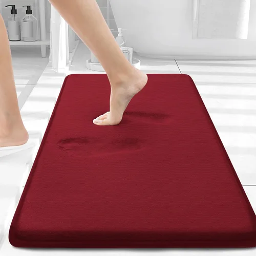 Miniatura 33 de Smiry Tapetes de Baño de Espuma Viscoelástica 36 x 24 pulgadas, Tapetes de Baño Extra Suaves y Absorbentes, Alfombra Antideslizante Lavable