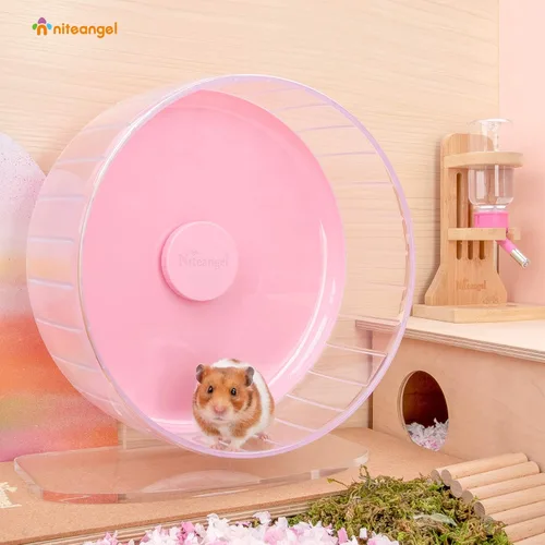 Miniatura 3 de Niteangel - Ruedas de ejercicio supersilenciosas para hámster, con soporte ajustable, para ratones, jerbos u otros animales pequeños