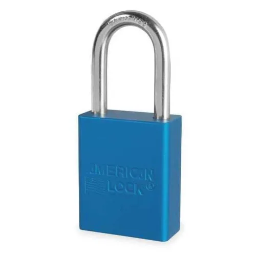 Candado de aluminio de 5 pines azul con llave DIFE - 1 Cada