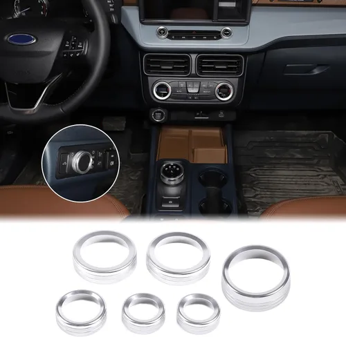 Miniatura 22 de Aunginsy Cubierta circular de botón de volumen para consola central de aire acondicionado compatible con Ford Maverick 2022-2024, botón de Azul