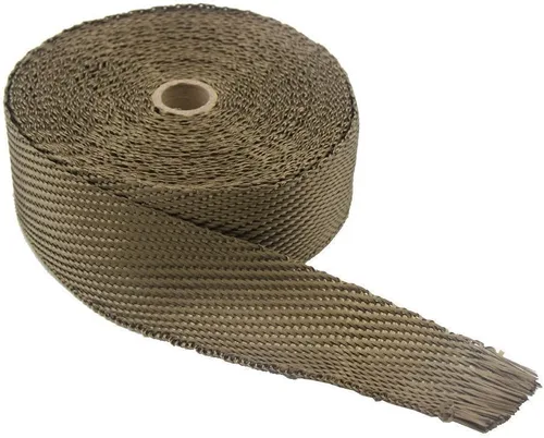 Miniatura 3 de LEDAUT 2" x 50' de titanio para motocicleta y ATV, rollo de protección térmica para escape con tejido de sarga y lazos de cierre de 11.8