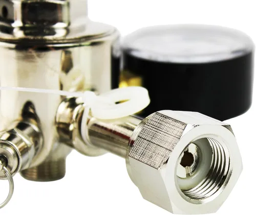 Miniatura 7 de HFS (R) Regulador de CO2 de doble calibre de alta resistencia, cromado, ajuste de flujo sin herramientas, presión ajustable de 0-60 PSI, seguridad