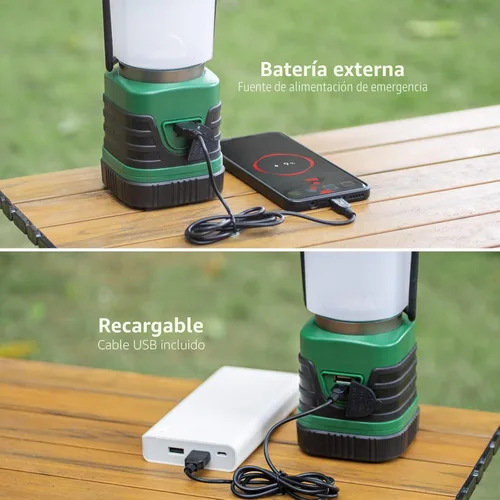 Miniatura 4 de LE farol led portátil para camping de 500 lúmenes, 3 modos, a batería, lámpara impermeable IPX4 para senderismo, pesca, para interiores, exteriores