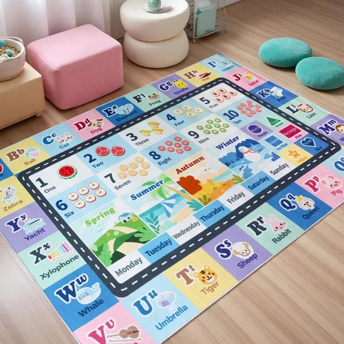 Miniatura 22 de Alfombra ABC infantil para sala de juegos, alfombra del alfabeto para el aula, alfombra lavable para habitación de bebé, sala de juegos, dormitorio