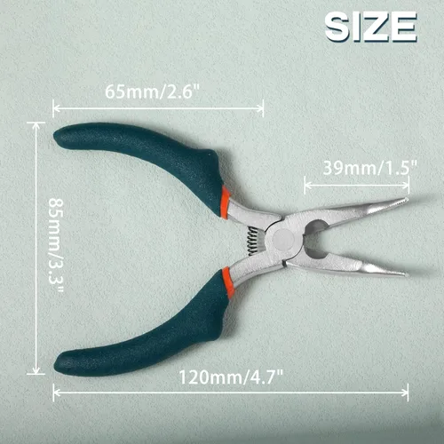 Miniatura 6 de SPEEDWOX Alicates de punta doblada con cortador, alicates curvados de 5 pulgadas de mandíbula dentada convexa para joyería de precisión
