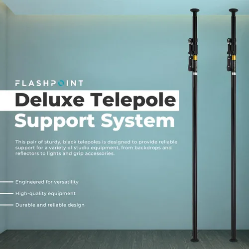 Miniatura 2 de Par de sistema de soporte telepolo Flashpoint Deluxe negro por Flashpoint